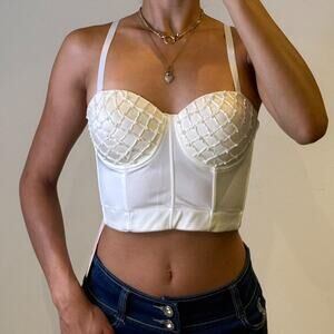 White Embellished Bustier